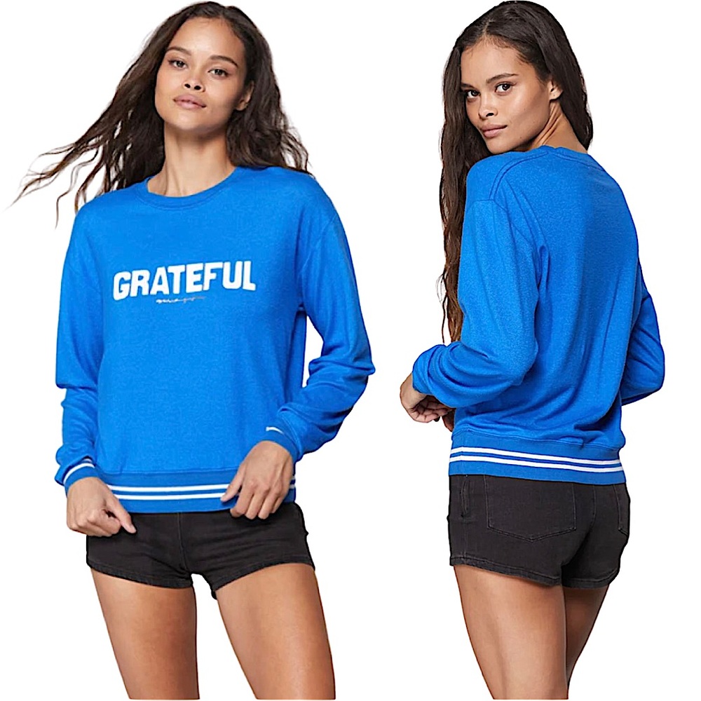 Spiritual Gangster Blue 'Grateful' Crewneck Sweatshirt